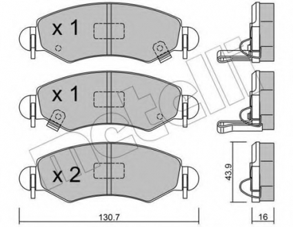 Комплект тормозных колодок, дисковый тормоз Metelli 22-0339-1 (фото 1)