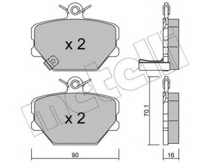 Комплект тормозных колодок, дисковый тормоз Metelli 22-0341-0 (фото 1)