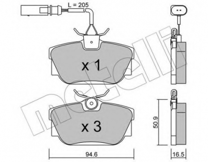 Комплект тормозных колодок, дисковый тормоз Metelli 22-0346-1 (фото 1)