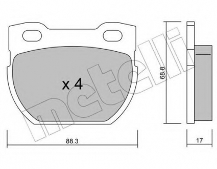 Комплект тормозных колодок, дисковый тормоз Metelli 22-0354-1 (фото 1)