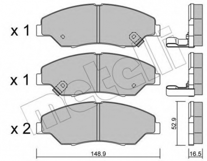 Гальмівні колодки, дискове гальмо (набір) Metelli 22-0376-0 (фото 1)