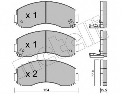 Комплект тормозных колодок, дисковый тормоз Metelli 22-0377-0 (фото 1)