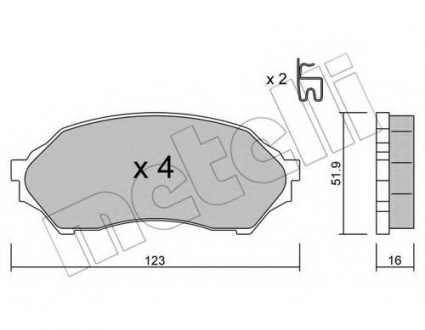 Комплект гальмівних колодок (дискових) Metelli 22-0387-0 (фото 1)