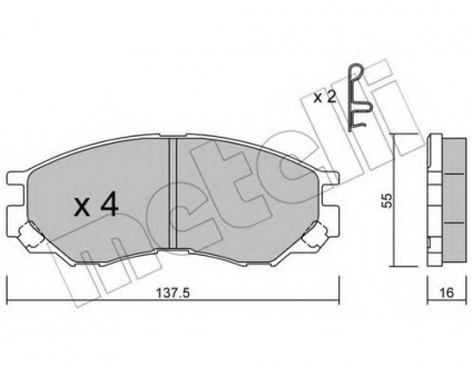Комплект тормозных колодок, дисковый тормоз Metelli 22-0401-0 (фото 1)