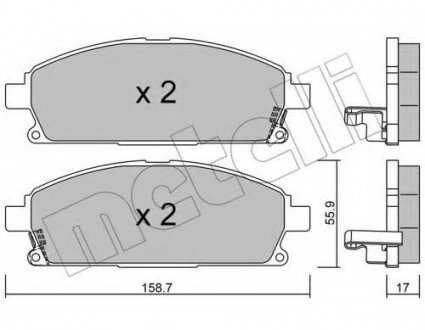 Комплект тормозных колодок, дисковый тормоз Metelli 22-0406-1 (фото 1)