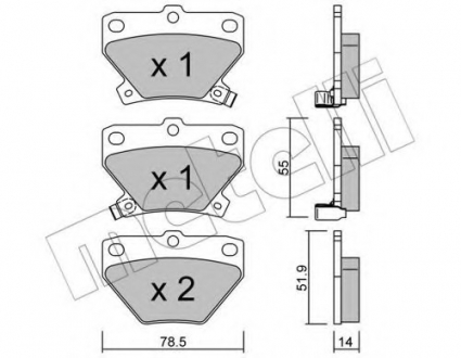 Комплект гальмівних колодок (дискових) Metelli 22-0424-0 (фото 1)