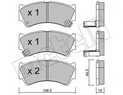 Комплект тормозных колодок, дисковый тормоз Metelli 22-0436-0 (фото 1)