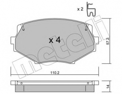 Комплект тормозных колодок, дисковый тормоз Metelli 22-0472-0 (фото 1)