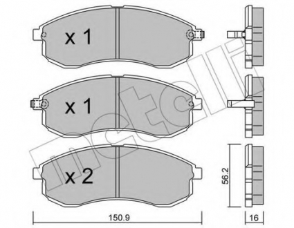 Комплект тормозных колодок, дисковый тормоз Metelli 22-0482-0 (фото 1)