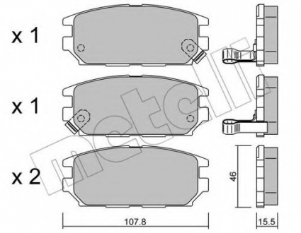 Комплект тормозных колодок, дисковый тормоз Metelli 22-0483-0 (фото 1)