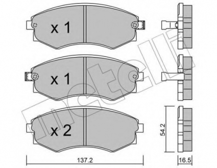 Комплект тормозных колодок, дисковый тормоз Metelli 22-0518-0 (фото 1)