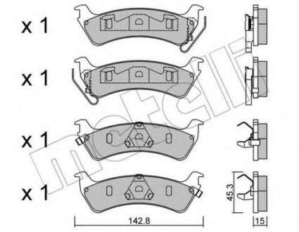 Комплект тормозных колодок, дисковый тормоз Metelli 22-0527-0 (фото 1)