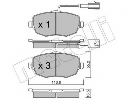 Комплект тормозных колодок, дисковый тормоз Metelli 22-0528-1 (фото 1)