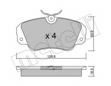 Комплект тормозных колодок, дисковый тормоз Metelli 22-0538-0 (фото 1)