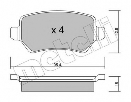 Комплект тормозных колодок, дисковый тормоз Metelli 22-0542-1 (фото 1)