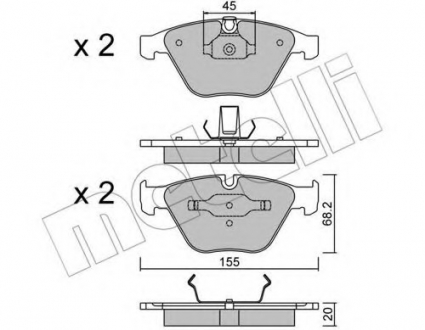 Комплект тормозных колодок, дисковый тормоз Metelli 22-0558-4 (фото 1)