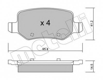 Комплект тормозных колодок, дисковый тормоз Metelli 22-0565-0 (фото 1)