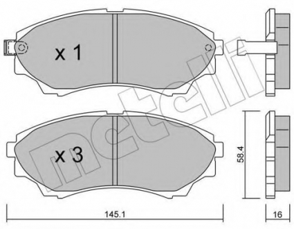 Комплект тормозных колодок, дисковый тормоз Metelli 22-0610-0 (фото 1)