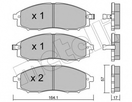 Комплект тормозных колодок, дисковый тормоз Metelli 22-0611-0 (фото 1)