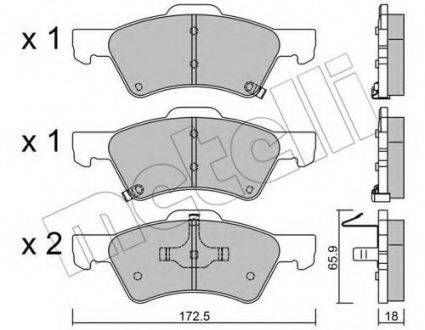 Комплект тормозных колодок, дисковый тормоз Metelli 22-0623-0 (фото 1)