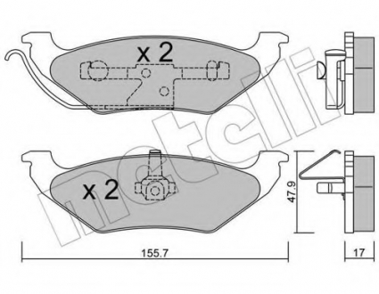 Комплект тормозных колодок, дисковый тормоз Metelli 22-0624-0 (фото 1)