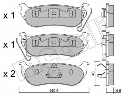 Комплект тормозных колодок, дисковый тормоз Metelli 22-0627-0 (фото 1)