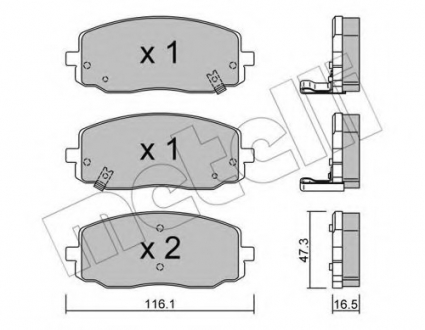 Комплект тормозных колодок, дисковый тормоз Metelli 22-0629-0 (фото 1)