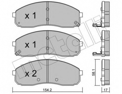 Комплект тормозных колодок, дисковый тормоз Metelli 22-0631-0 (фото 1)