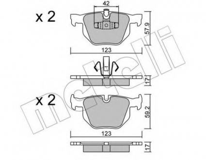 Комплект гальмівних колодок (дискових) Metelli 22-0643-0 (фото 1)
