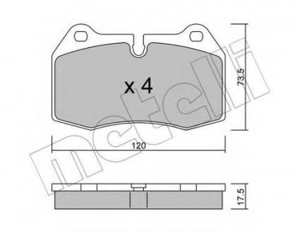 Комплект тормозных колодок, дисковый тормоз Metelli 22-0645-0 (фото 1)