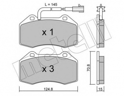 Комплект тормозных колодок, дисковый тормоз Metelli 22-0651-1 (фото 1)