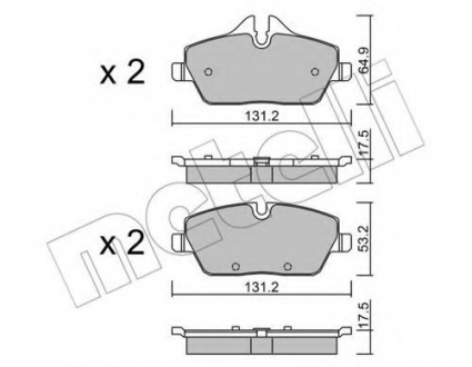 Комплект тормозных колодок, дисковый тормоз Metelli 22-0664-0 (фото 1)