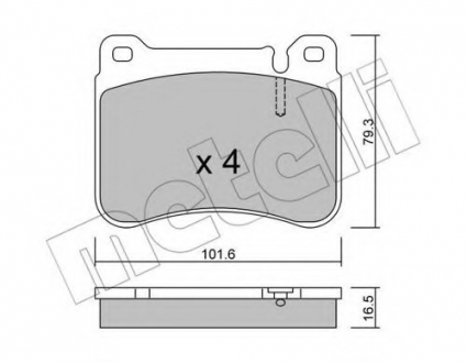 Комплект тормозных колодок, дисковый тормоз Metelli 22-0668-0 (фото 1)