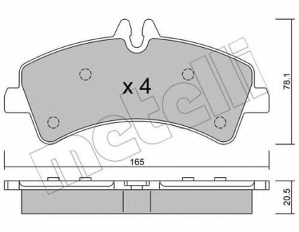 Комплект тормозных колодок, дисковый тормоз Metelli 22-0674-0 (фото 1)