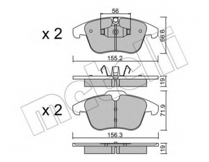 Комплект тормозных колодок, дисковый тормоз Metelli 22-0675-4 (фото 1)