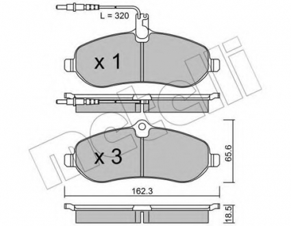 Комплект тормозных колодок, дисковый тормоз Metelli 22-0707-0 (фото 1)