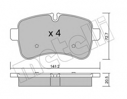 Комплект тормозных колодок, дисковый тормоз Metelli 22-0711-0 (фото 1)