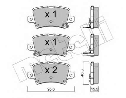 Комплект тормозных колодок, дисковый тормоз Metelli 22-0729-0 (фото 1)