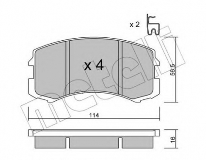 Комплект тормозных колодок, дисковый тормоз Metelli 22-0736-0 (фото 1)