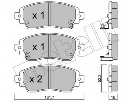 Комплект тормозных колодок, дисковый тормоз Metelli 22-0750-0 (фото 1)