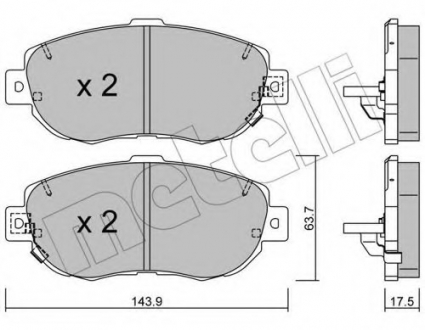 Комплект тормозных колодок, дисковый тормоз Metelli 22-0756-0 (фото 1)