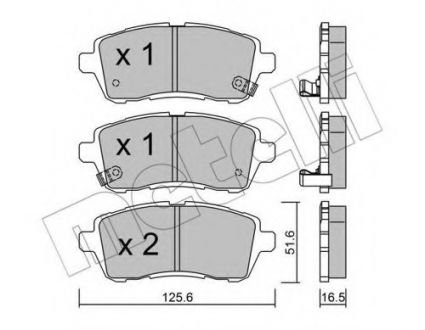 Комплект гальмівних колодок Metelli 22-0793-1 (фото 1)