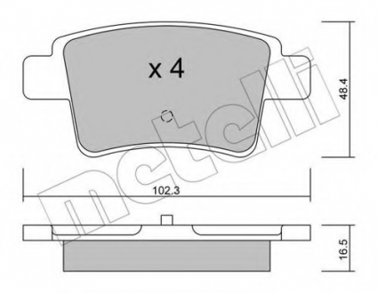 Комплект тормозных колодок, дисковый тормоз Metelli 22-0801-0 (фото 1)