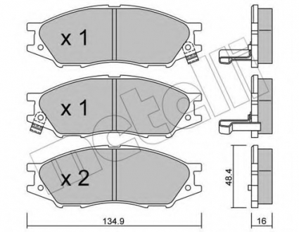 Комплект тормозных колодок, дисковый тормоз Metelli 22-0810-0 (фото 1)