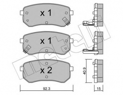 Комплект гальмівних колодок (дискових) Metelli 22-0815-0 (фото 1)
