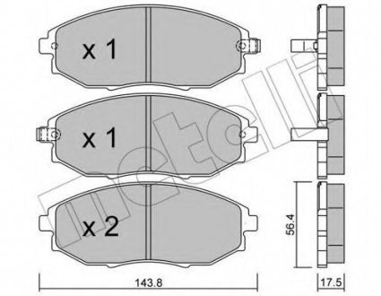 Комплект гальмівних колодок (дискових) Metelli 22-0845-0 (фото 1)