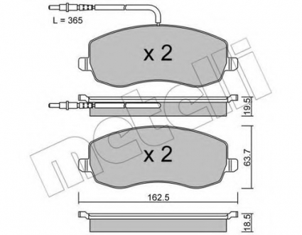 Комплект тормозных колодок, дисковый тормоз Metelli 22-0847-0 (фото 1)