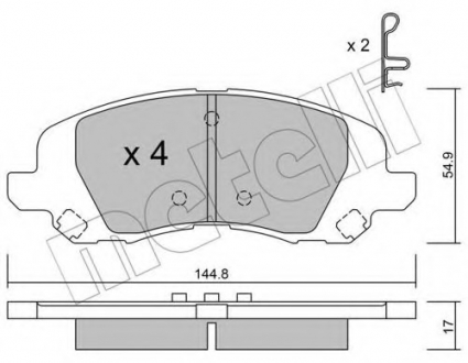 Комплект тормозных колодок, дисковый тормоз Metelli 22-0861-0 (фото 1)
