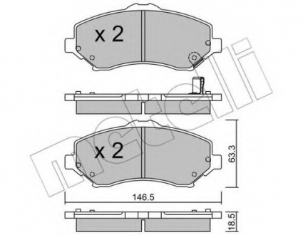 Комплект гальмівних колодок (дискових) Metelli 22-0862-1 (фото 1)