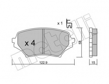 Комплект тормозных колодок, дисковый тормоз Metelli 22-0870-0 (фото 1)